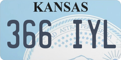 KS license plate 366IYL