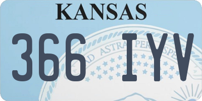 KS license plate 366IYV