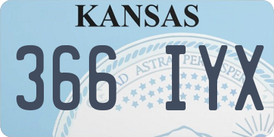 KS license plate 366IYX