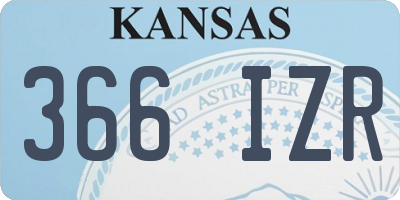 KS license plate 366IZR