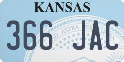 KS license plate 366JAC