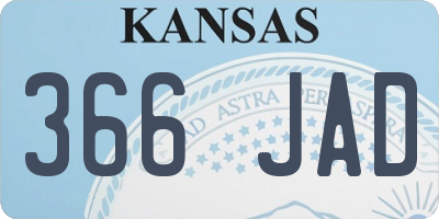 KS license plate 366JAD