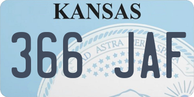 KS license plate 366JAF