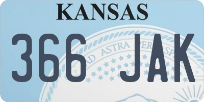 KS license plate 366JAK
