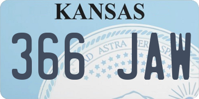 KS license plate 366JAW