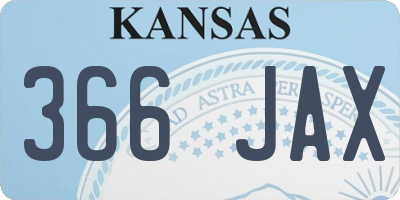 KS license plate 366JAX