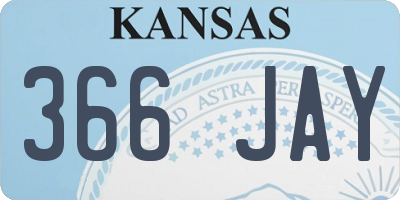 KS license plate 366JAY