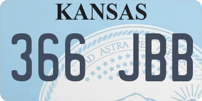 KS license plate 366JBB