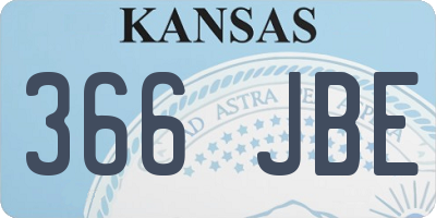 KS license plate 366JBE