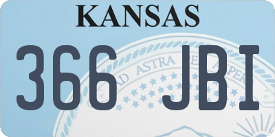 KS license plate 366JBI