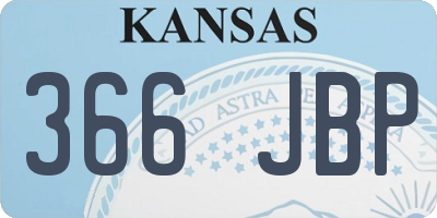 KS license plate 366JBP