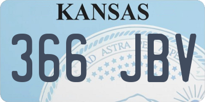 KS license plate 366JBV