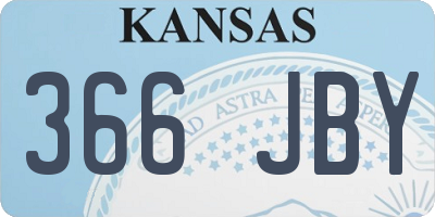 KS license plate 366JBY