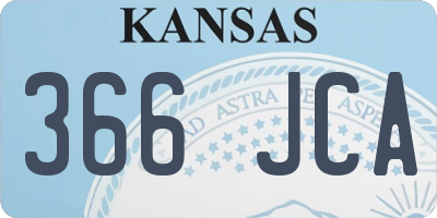 KS license plate 366JCA