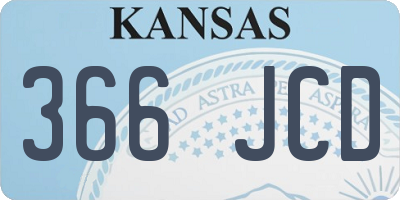 KS license plate 366JCD