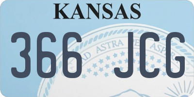 KS license plate 366JCG