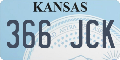 KS license plate 366JCK