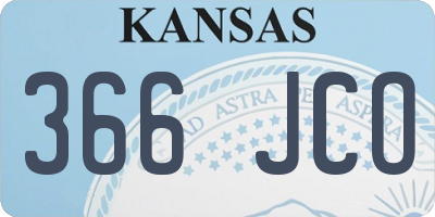 KS license plate 366JCO