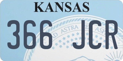 KS license plate 366JCR
