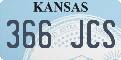 KS license plate 366JCS
