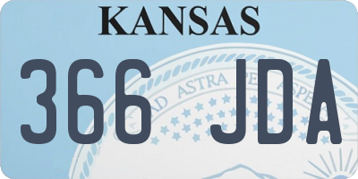 KS license plate 366JDA