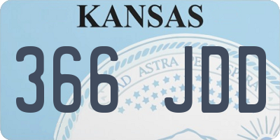 KS license plate 366JDD