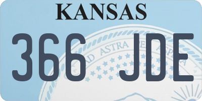 KS license plate 366JDE