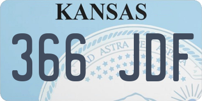 KS license plate 366JDF
