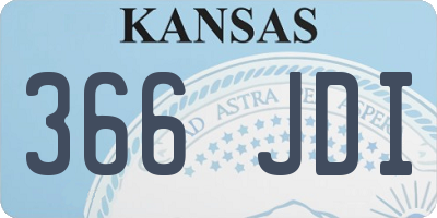 KS license plate 366JDI
