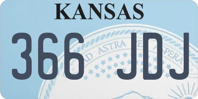 KS license plate 366JDJ