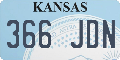 KS license plate 366JDN