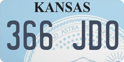 KS license plate 366JDO