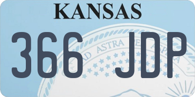KS license plate 366JDP
