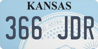 KS license plate 366JDR