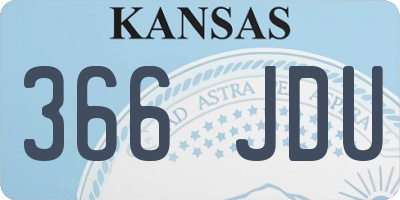 KS license plate 366JDU