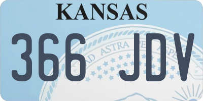 KS license plate 366JDV
