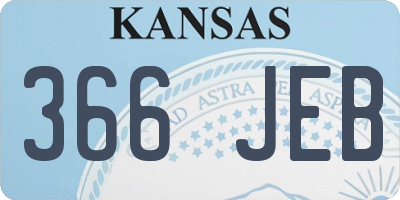 KS license plate 366JEB