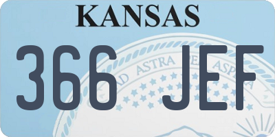 KS license plate 366JEF