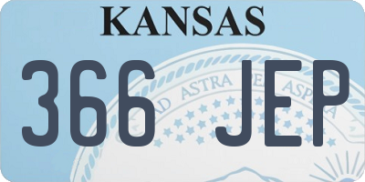 KS license plate 366JEP