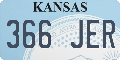 KS license plate 366JER