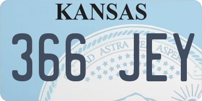 KS license plate 366JEY