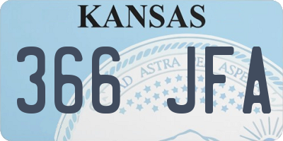 KS license plate 366JFA