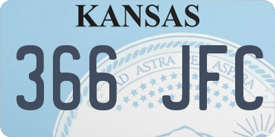 KS license plate 366JFC