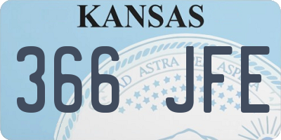 KS license plate 366JFE