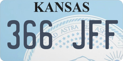 KS license plate 366JFF