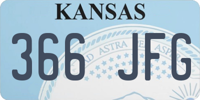 KS license plate 366JFG