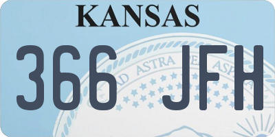 KS license plate 366JFH