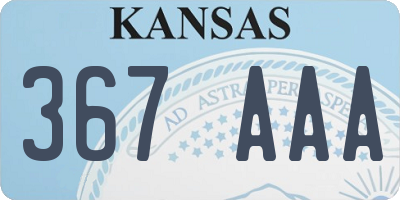 KS license plate 367AAA