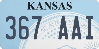 KS license plate 367AAI