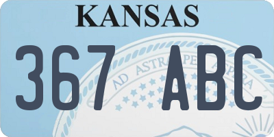 KS license plate 367ABC